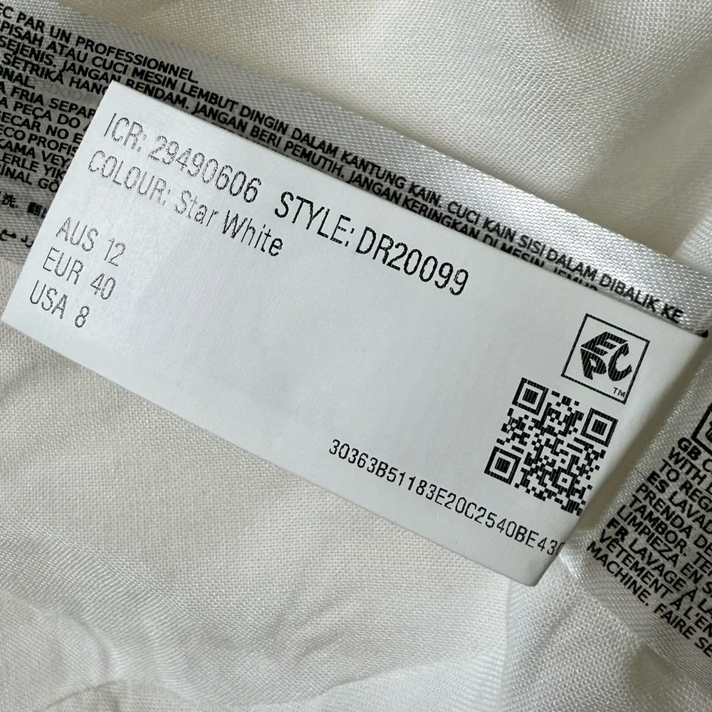 Ever New Heidi Bubble Hem Mini Dress Size 8 Cream Ivory Linen Blend NWT
